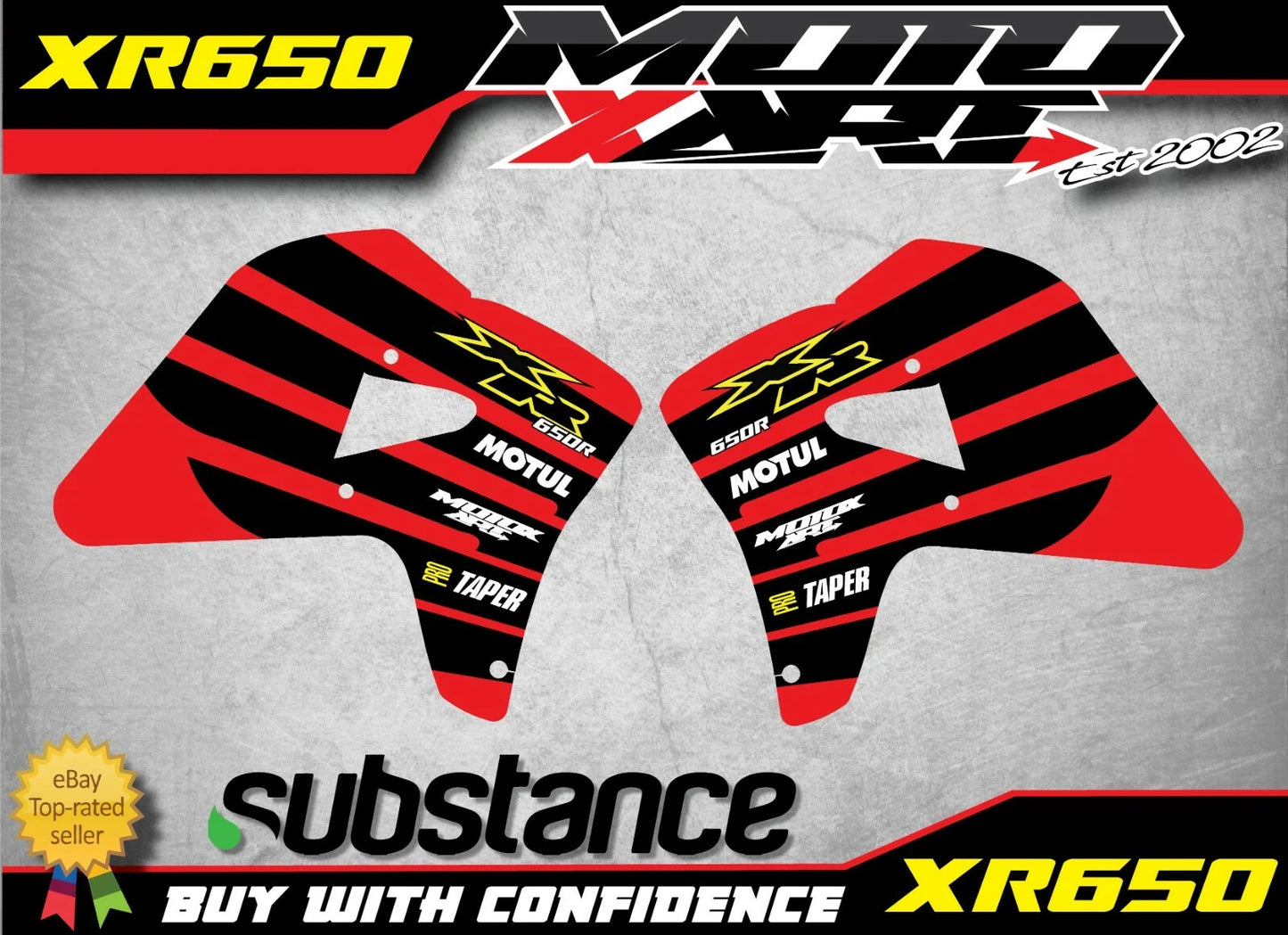 Radiator Stickers for Honda XR 650 Models