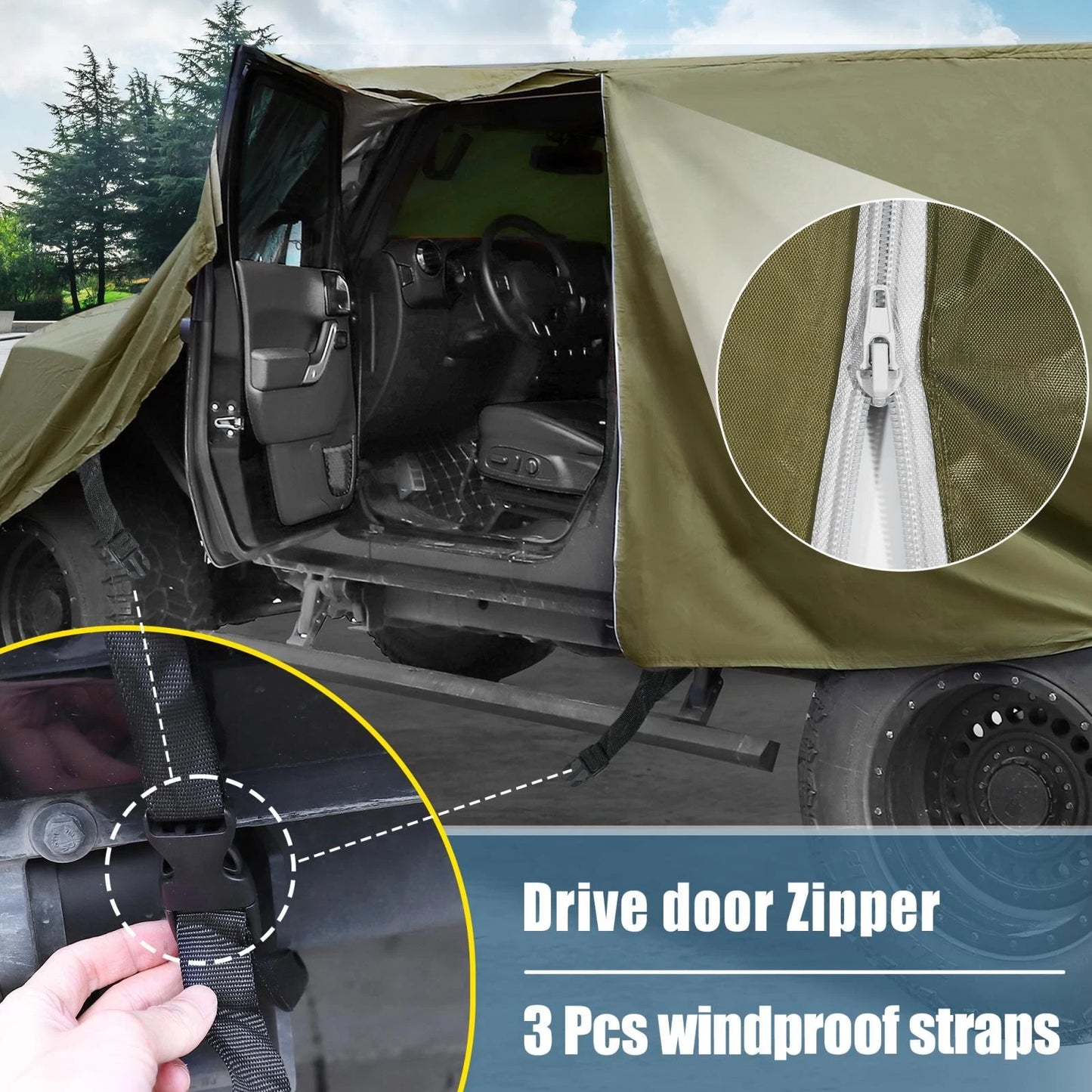 Car Cover for Jeep Wrangler JK JL Hardtop 2 x Door (2007-2021) - Green