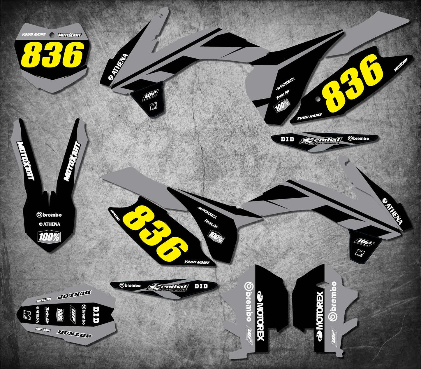 Custom Graphics Full Kit for KTM SX 125 250 (2013-2014) MONO STYLE Stickers
