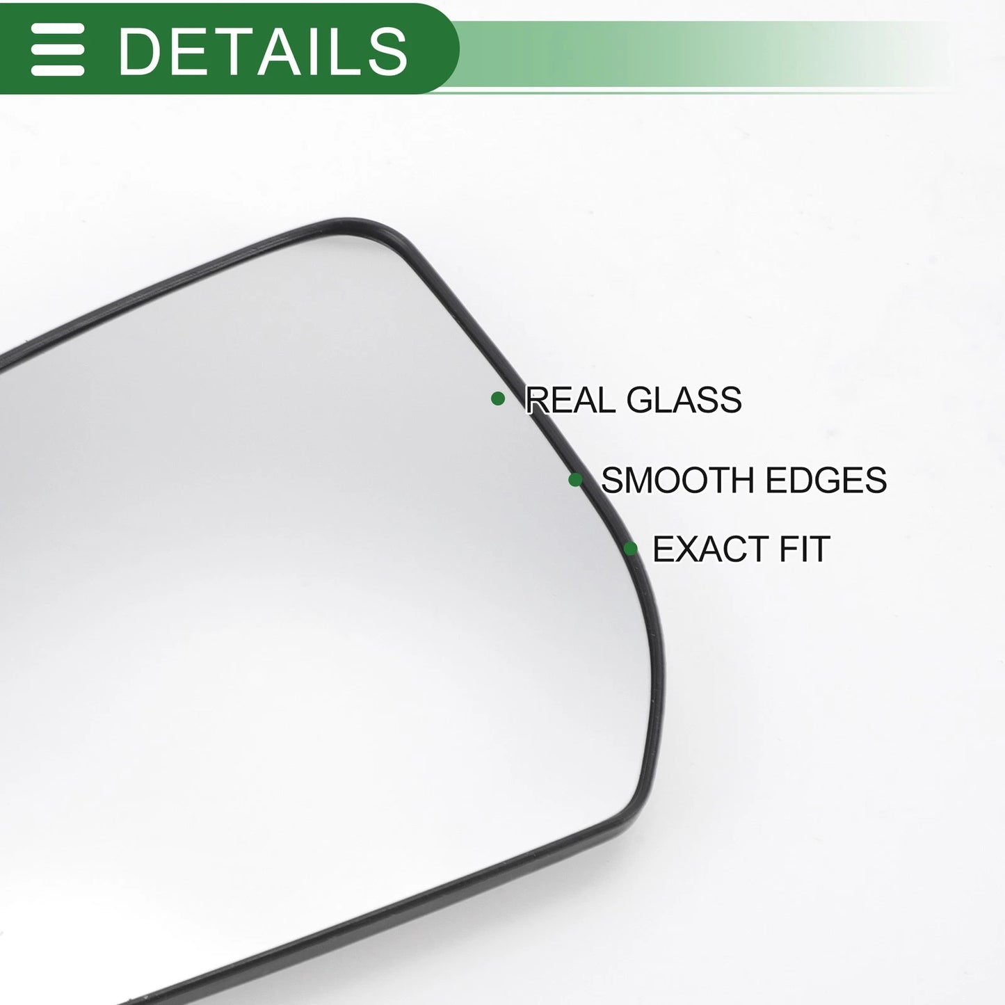 Left Side White Mirror Glass w/ Back Convex Heated for Ford Maverick (2000-2006)