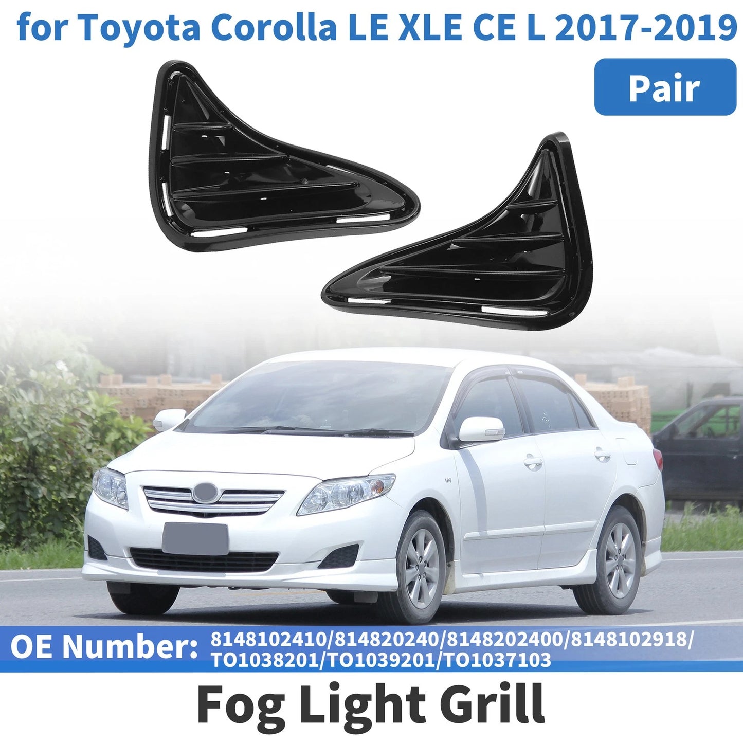 Bumper Fog Light Covers  for Toyota Corolla (2014-2019)