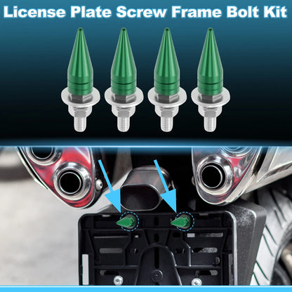 License Plate Screws Cover 5.4 cm Green 4pcs for Universal Motorcycle