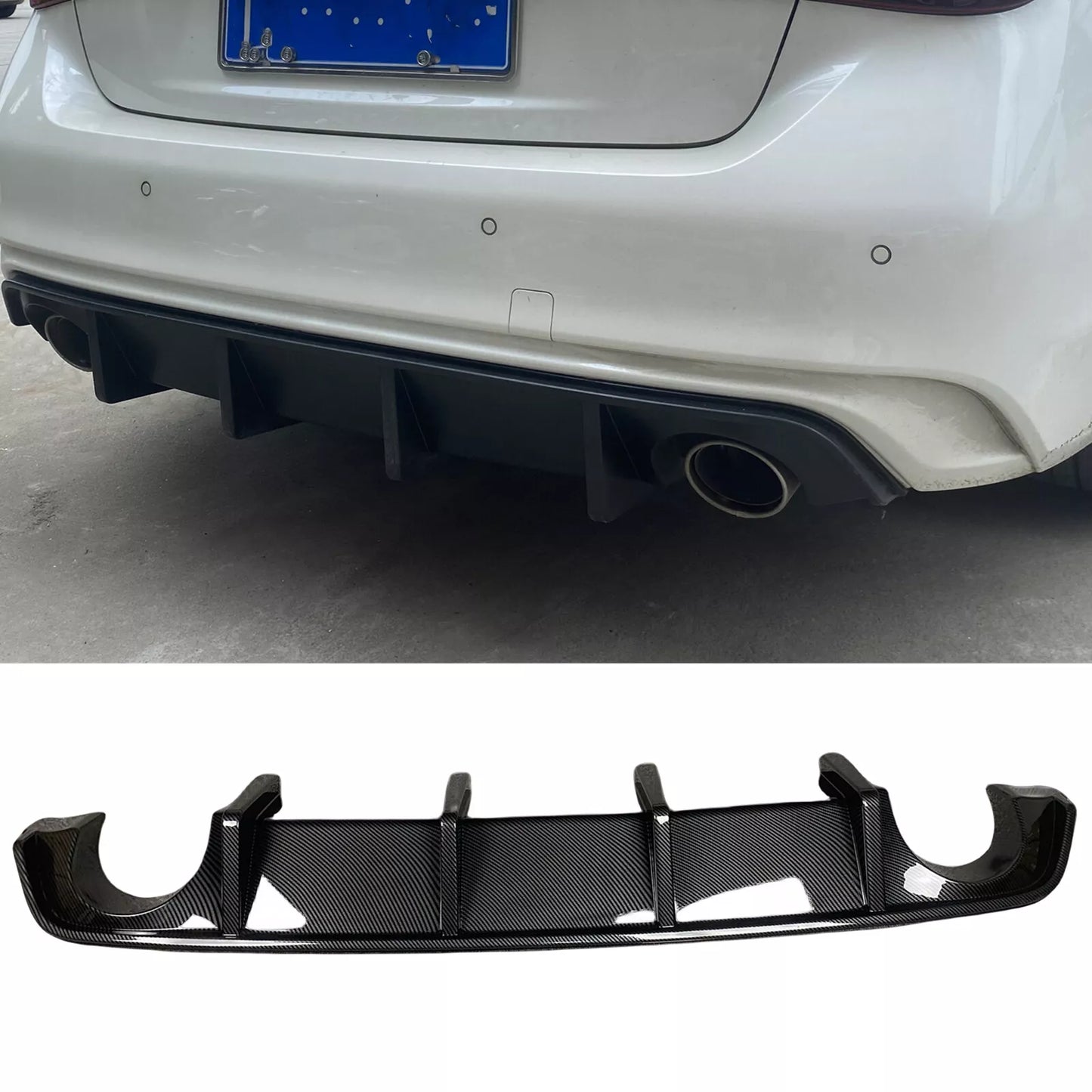 1x Rear Bumper Diffuser Lip for Infiniti Q50 (2014-2017)