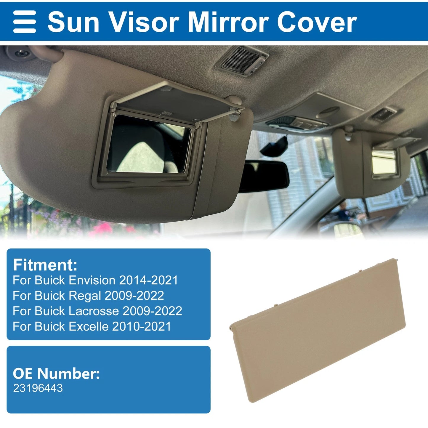 Sun Visor Mirror Cover Yellow for Buick Envision (2014–2021)
