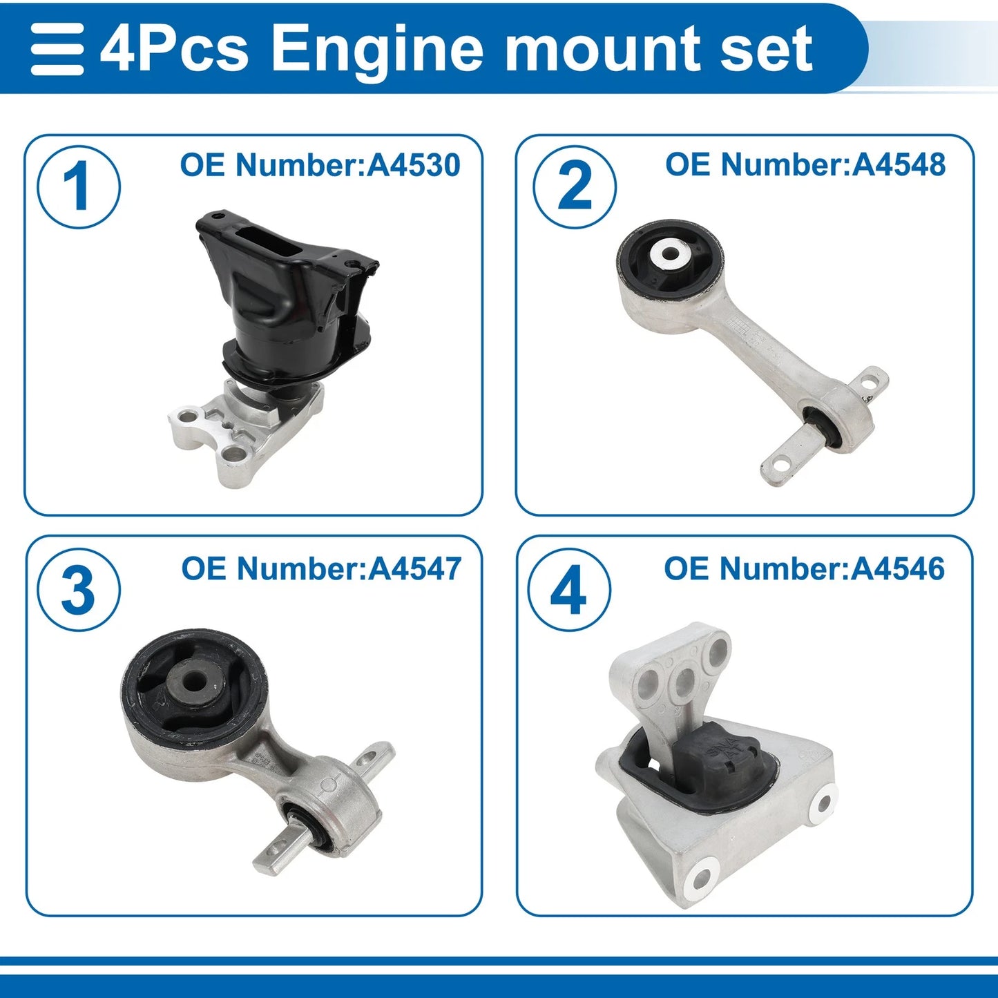 4 x Engine Motor Mounts for Honda Civic (2006-2011)
