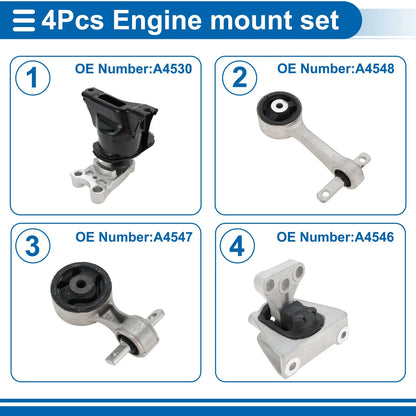 4 x Engine Motor Mounts for Honda Civic (2006-2011)