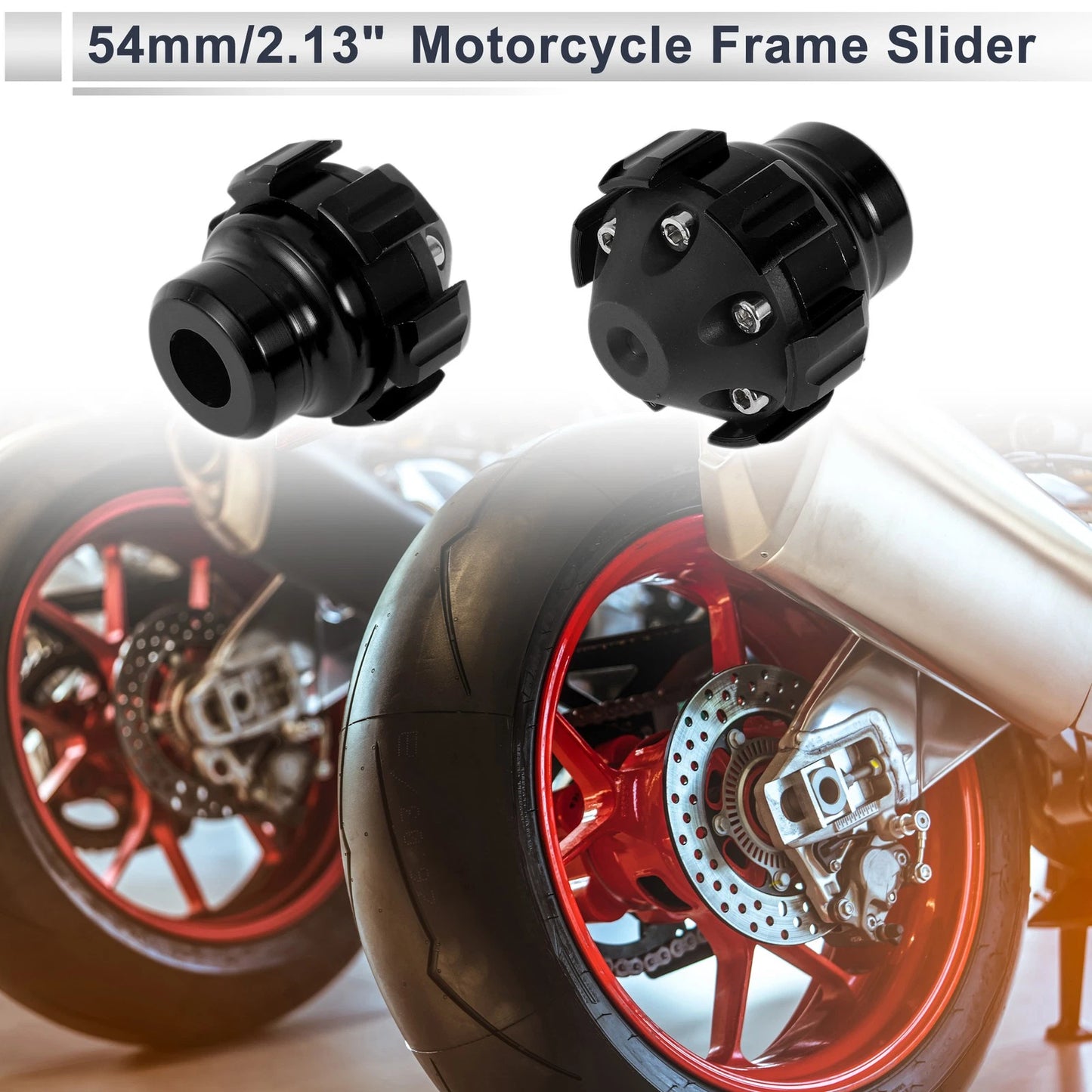15.6mm Aluminum Alloy Motorcycle Slider Frame 2 Pcs Black