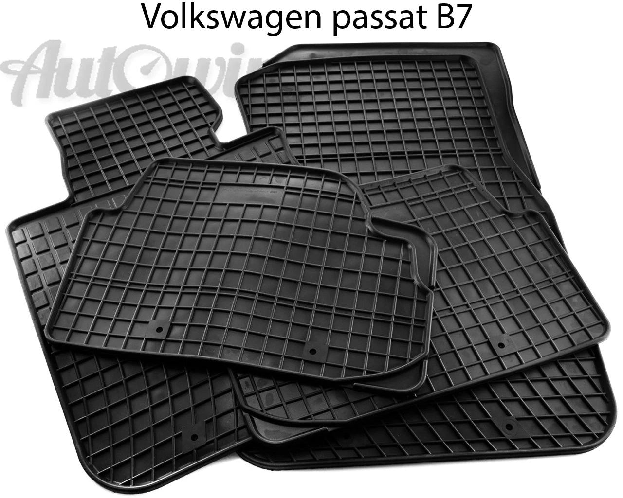 Rubber Black Floor Mats for Volkswagen Passat B7 (2010) - LHD Left Hand Driver