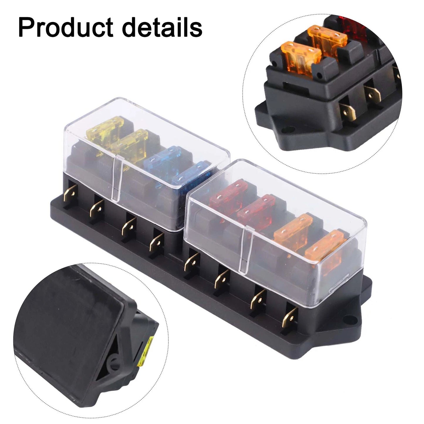 Compact 8 Way Fuse Box Holder LED Circuit for Car