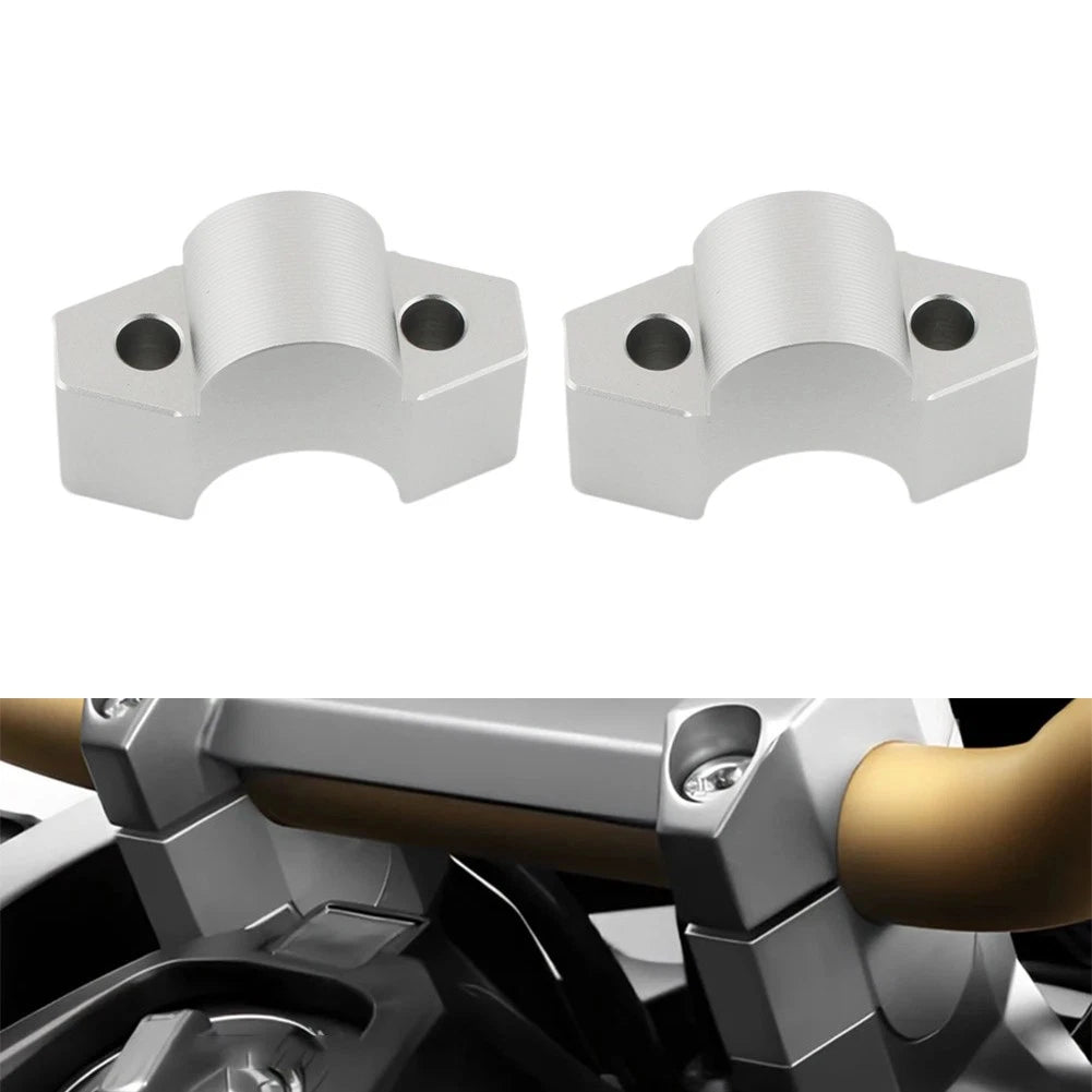 Handlebar Riser Clamp Mount Adapter Silver for Honda ADV 150 160 (2017-2023)