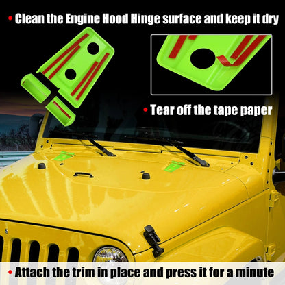 Engine Hood Hinge Covers for Jeep Wrangler 2007-2018 Green