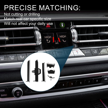 AC Air Vent Clips Tab for BMW X5 G05 2019-2023 Black Silver Tone 1 Set
