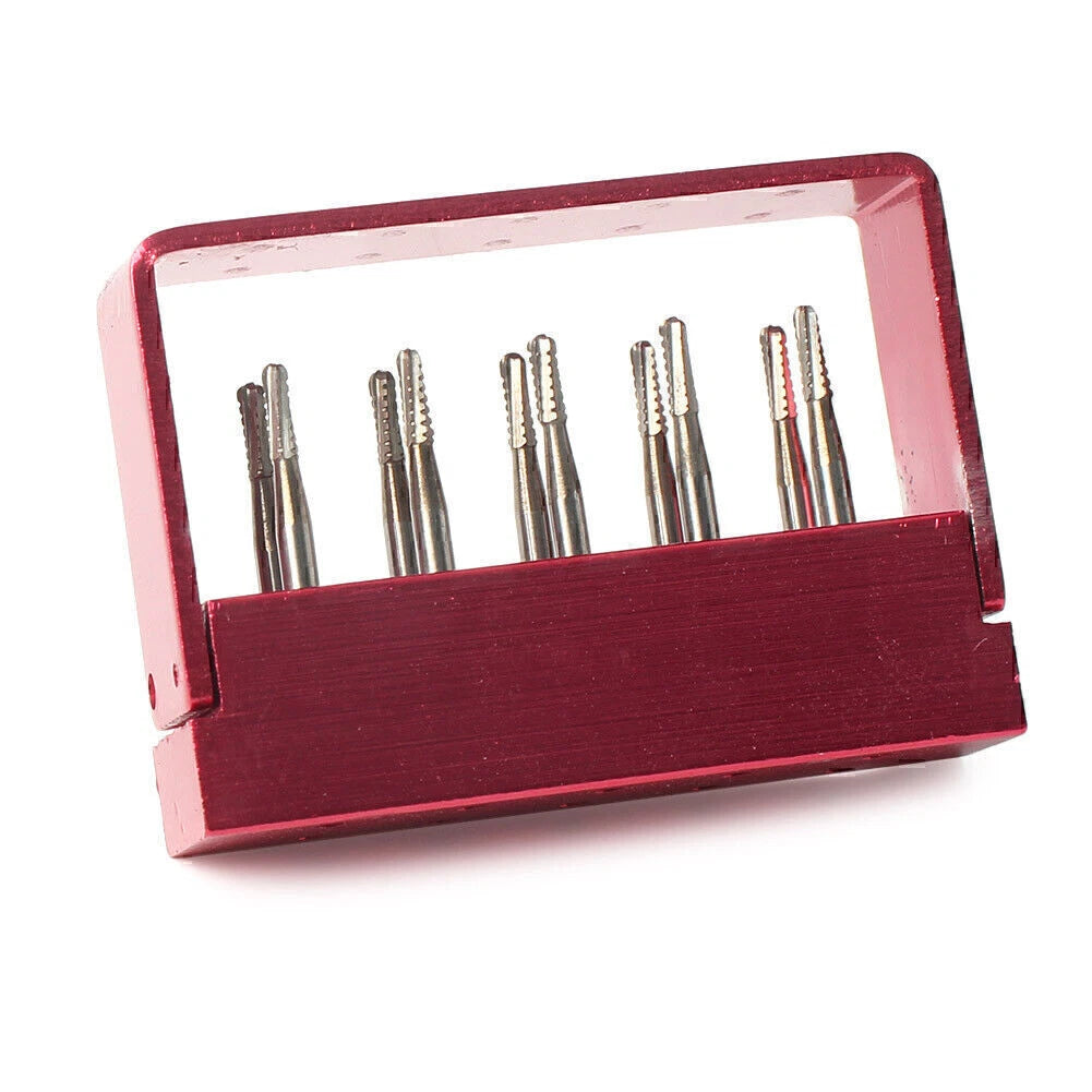 Dental Tungsten Steel Tooth Drills for High Speed Handpiece - 10 pcs