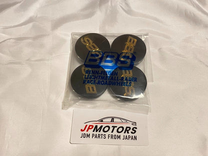 Center Caps 56mm 4 pcs Genuine Emblem Black Gold 3D Logo for Cars