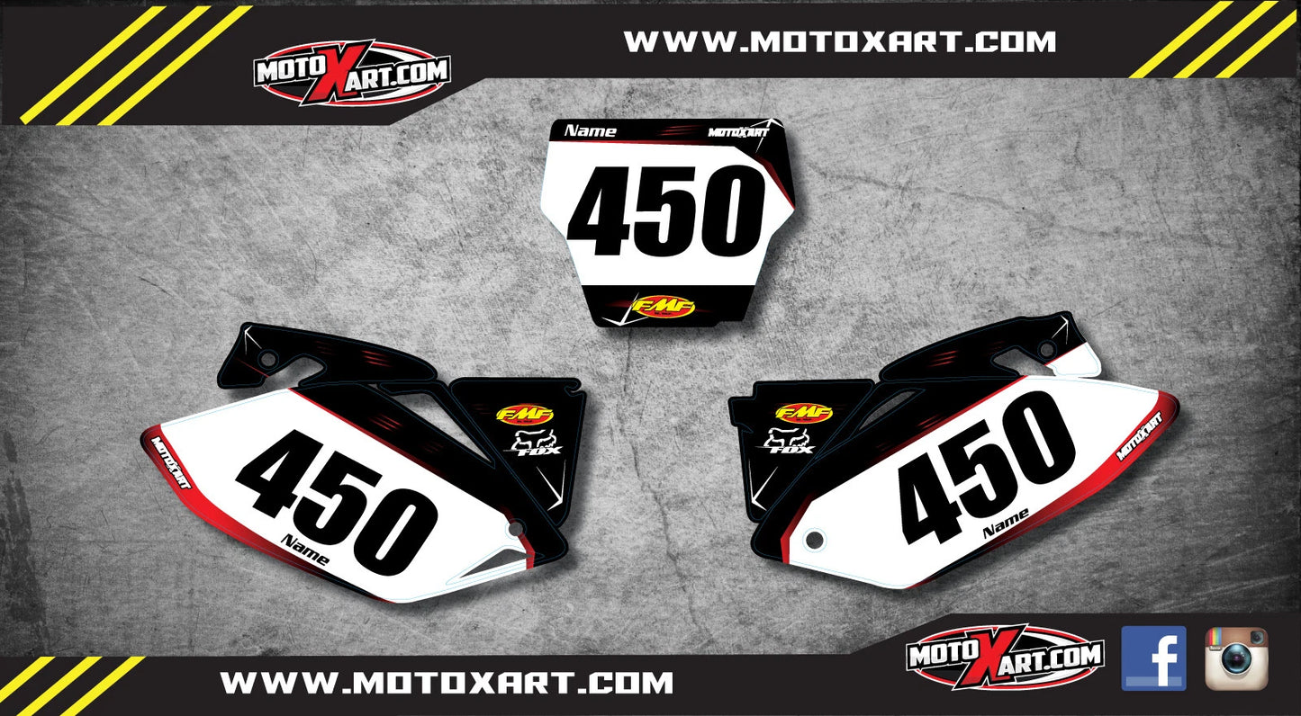Custom Number Plates for Honda CRF 450 (2005-2006) Stickers Decals