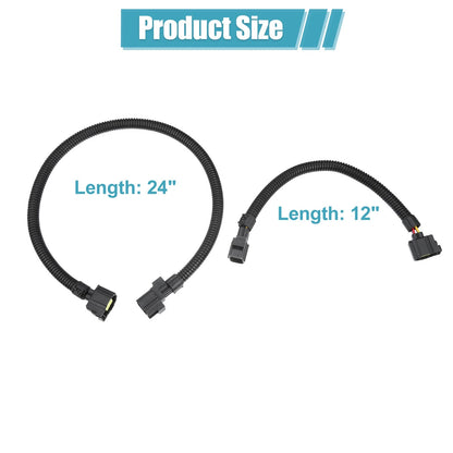 12" & 24" Oxygen Sensor Extension Harness 2Pcs for Jeep Wrangler (2001-2019)