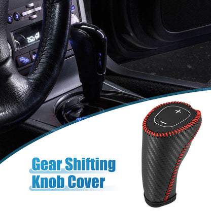 Gear Shifting Knob Cover Trim for Chevy Equinox Malibu Black Red Stitches