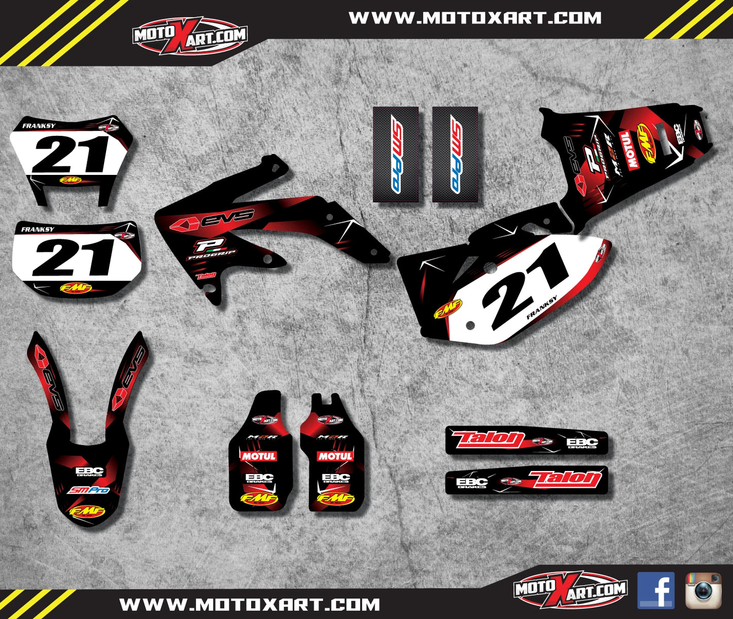 Barbed Style Stickers for Honda CRF 450X (2005-2016) Custom Graphics