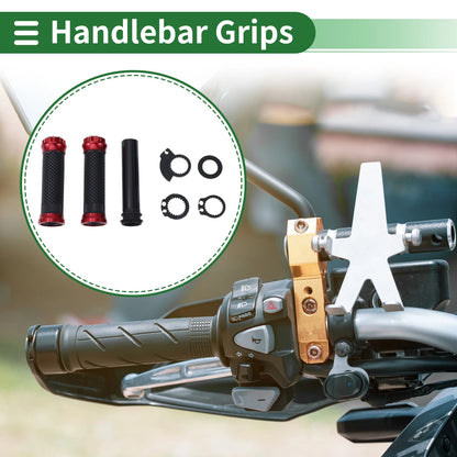 7/8" 22mm Motorcycle Hand Grips Cover Kit for Rhombus Black Red