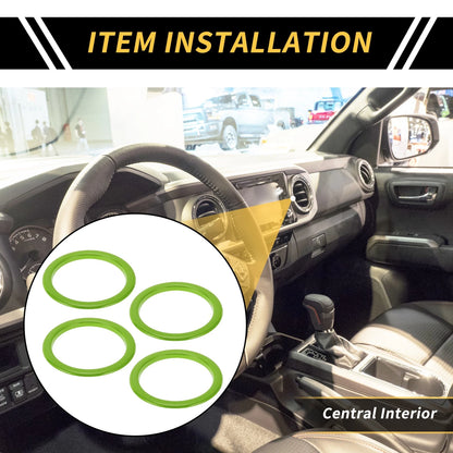 AC Vent 4 Pcs Green Dashboard Decoration Rings for Toyota Tundra (2014–2021)