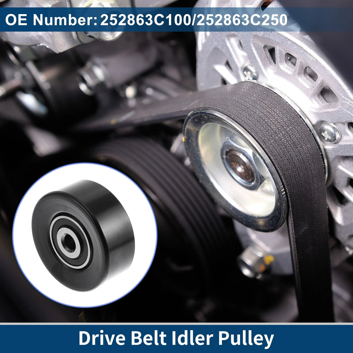 Drive Belt Idler Pulley for Hyundai Santa Fe (2007-2018) 1 Pc