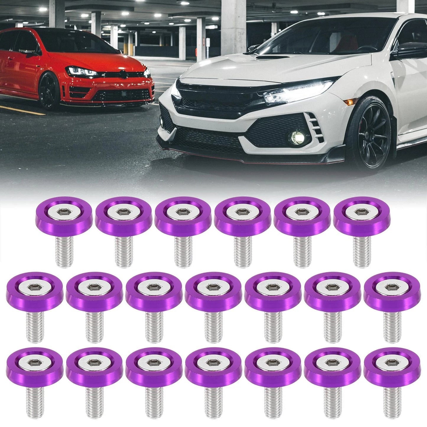 20pcs M6 Fender Bumper Washer Bolt for Car/Motorcycle