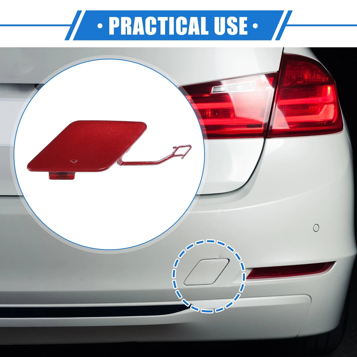 Car Rear Bumper Tow Hook Eye Hole Cover for BMW 3 F30 (2012-2015) Red
