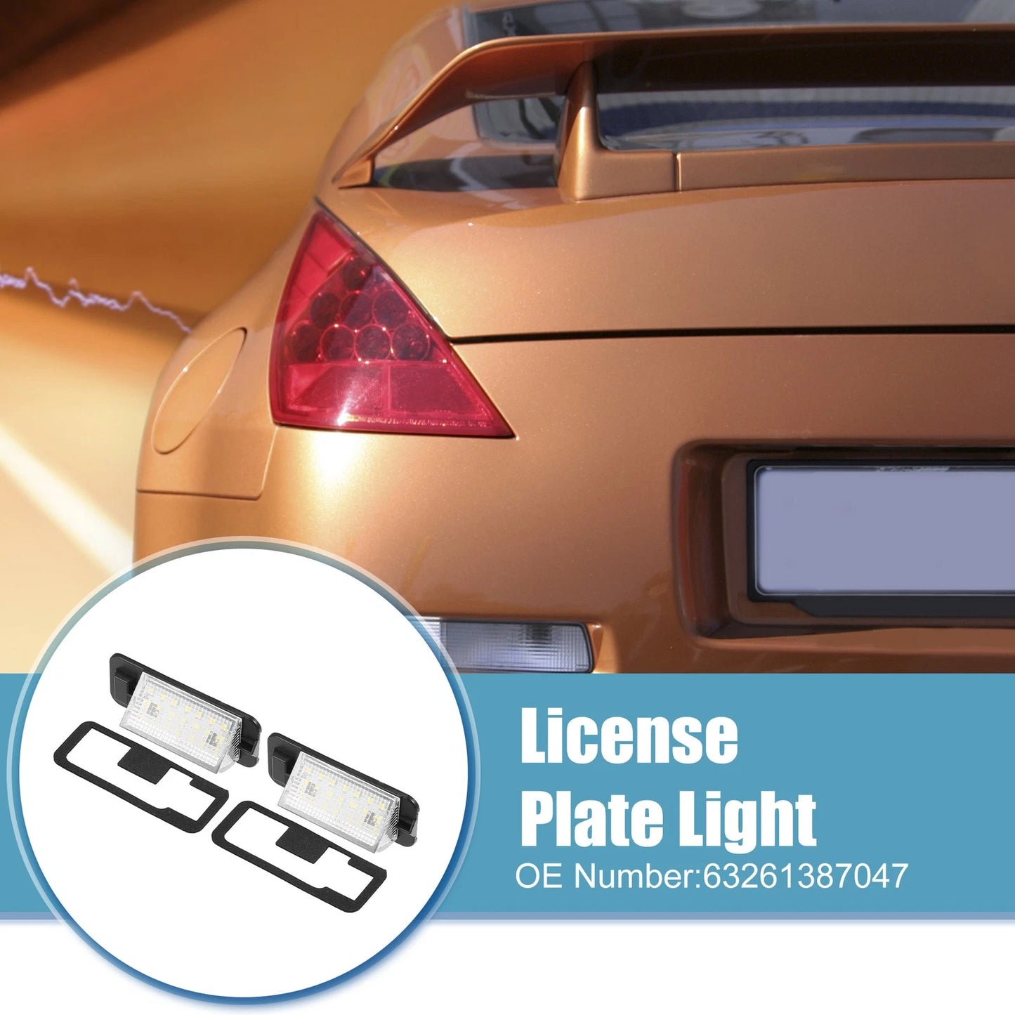 2 x Car LED License Plate Lights for BMW 318i (1992-1998)