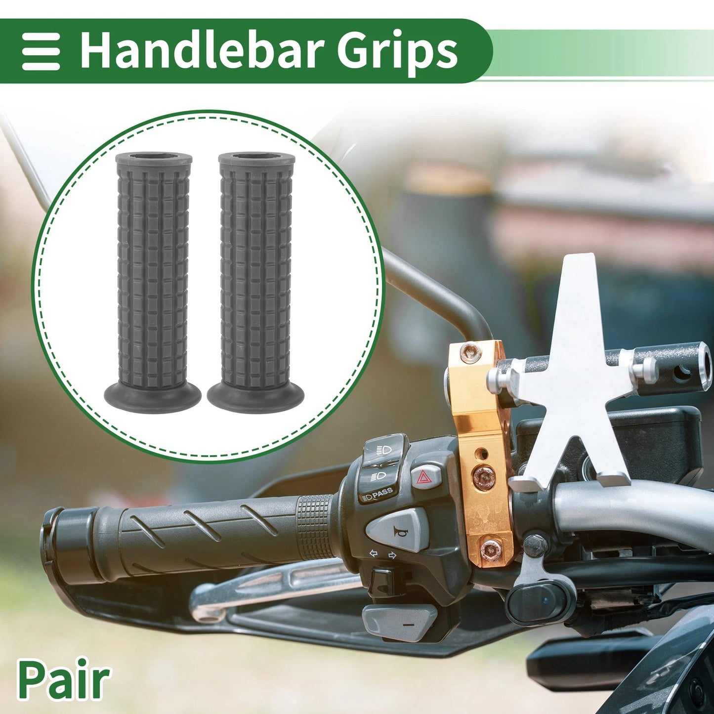 25mm Hand Grips Cover TPU Gray for Motorcycle