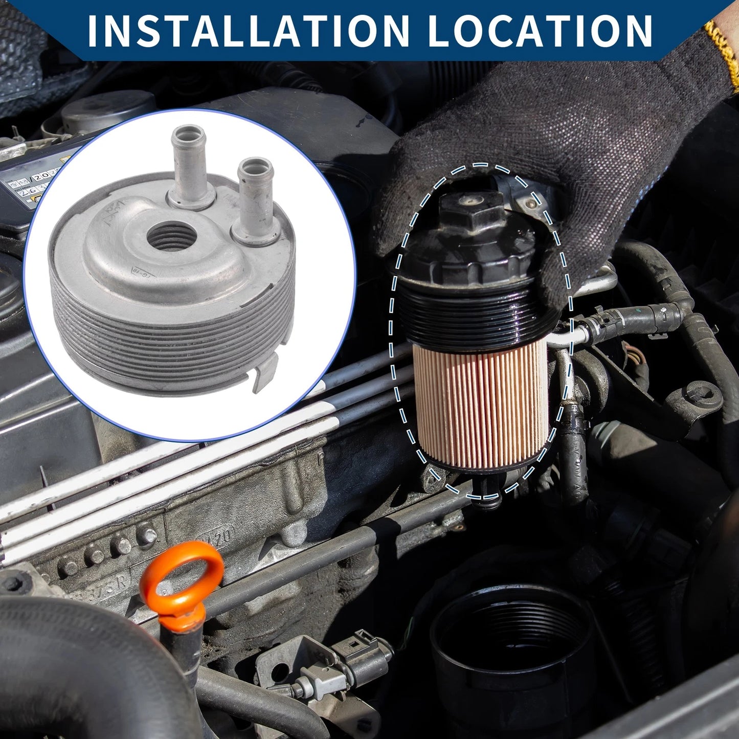 Engine Oil Cooler with Seals for Ford Fusion (2013-2016)