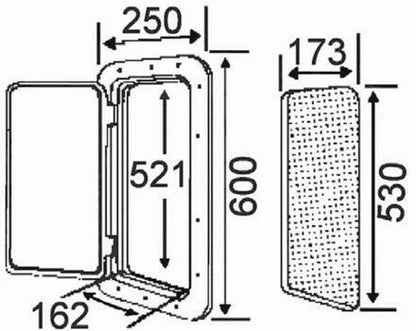 Access Hatch Caravan Boat Marine White 600mm x 250mm Deluxe Made in Italy