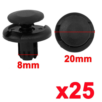 25 x Push-in Nylon Rivet Fastener Clips for Honda Accord