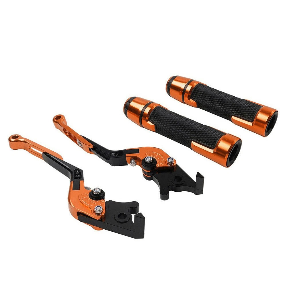 Orange Brake Clutch Levers & Handlebar Grips Set for Honda VFR1200F (2010-2014)