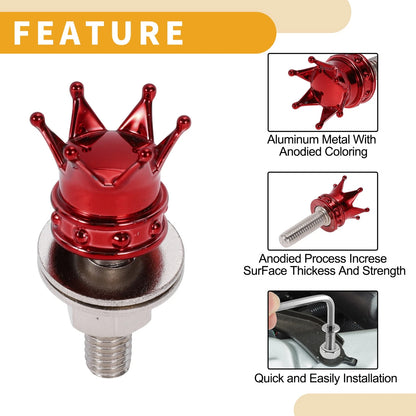 License Plate Screws Cover 35mm Aluminum Alloy Red 4 Pcs for Universal