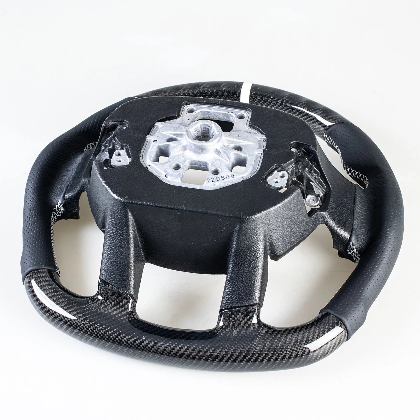 Carbon Flat Bottom Leather Steering Wheel for Ford F150 F250 F350 (15-22)
