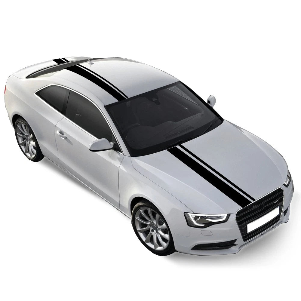 3 x Car Hood Roof Trunk Racing Stripe Vinyl Decal Stickers