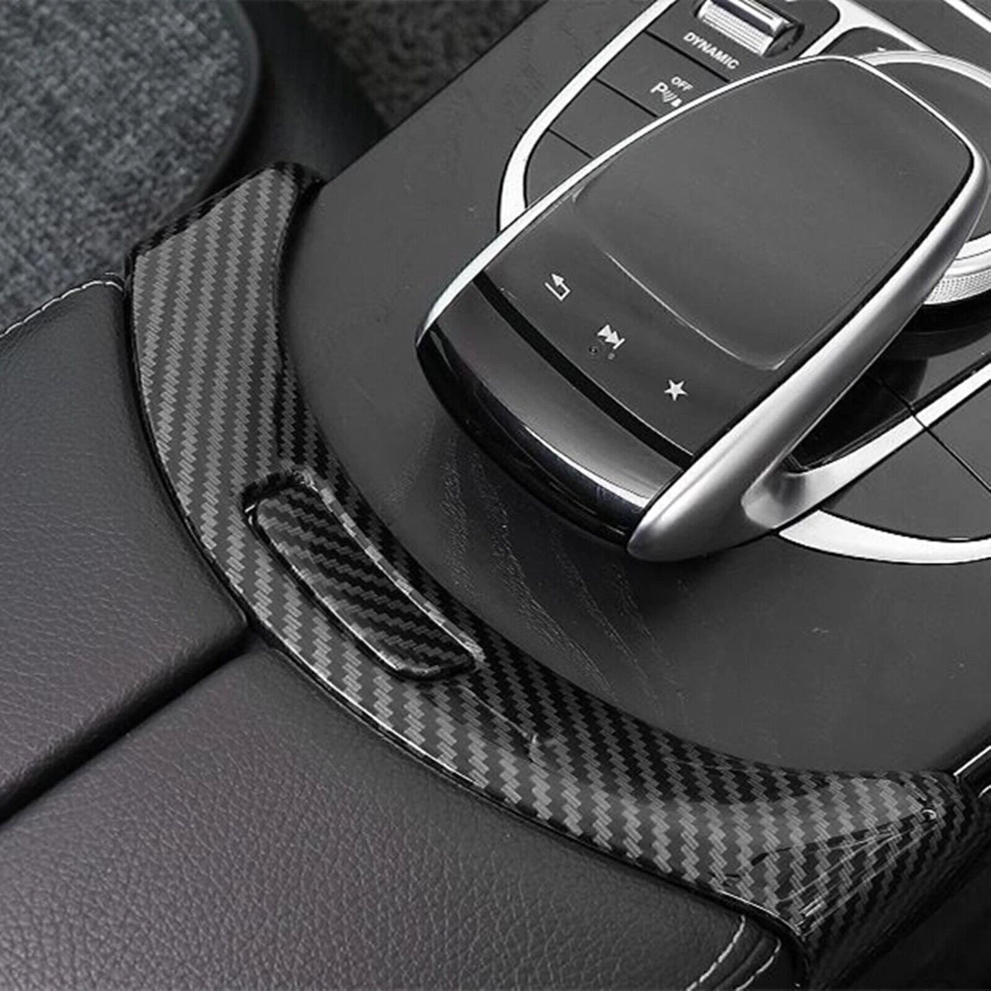 Armrest Box Button Frame Trim for Benz C Class GLC (2015-2022) Carbon Fiber