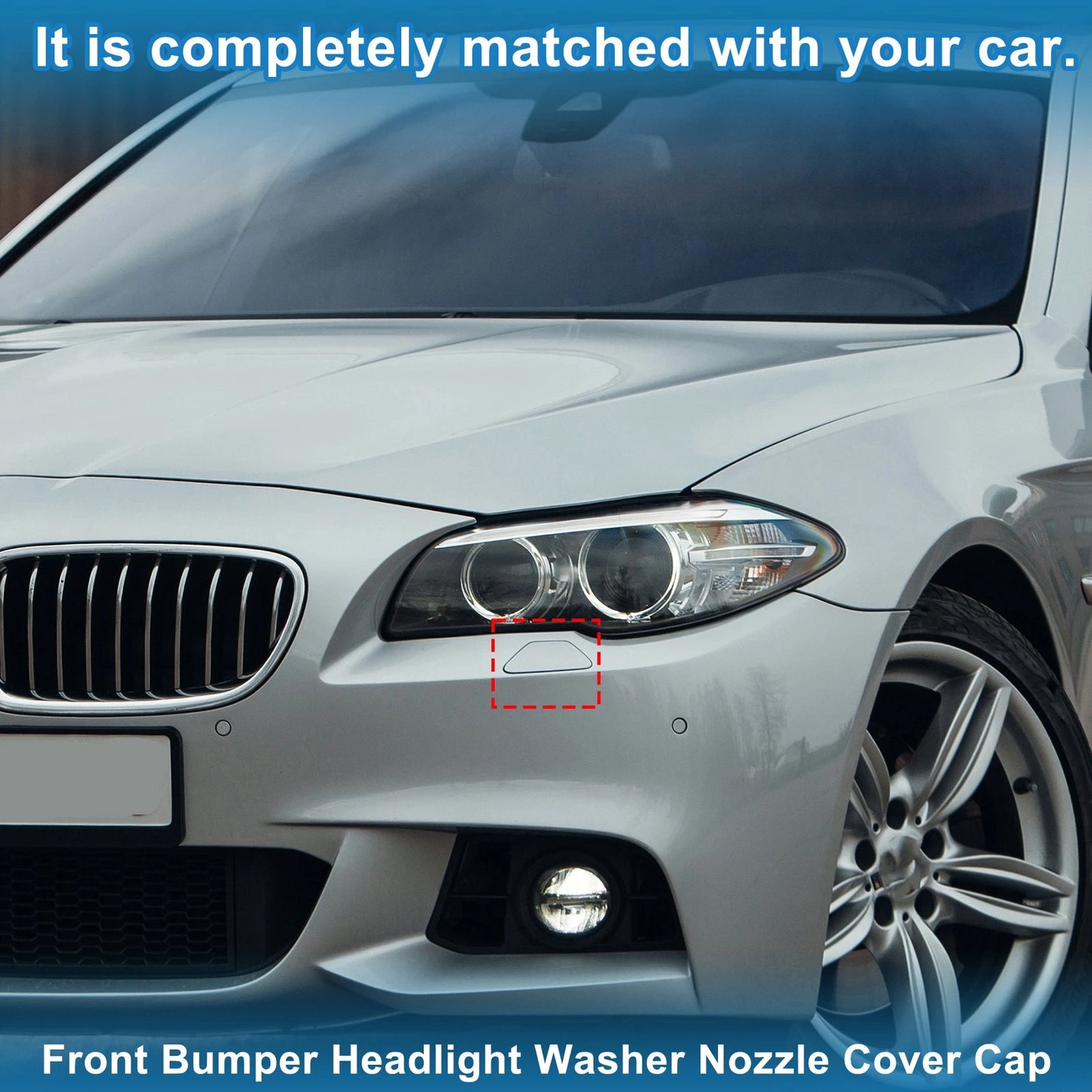 Front Left Washer Nozzle Cover for BMW 528i (2011-2016) Black