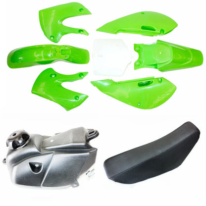 KLX110 125cc Plastic Fairing Fender Seat Fuel Tank Kit for Dirt Bike