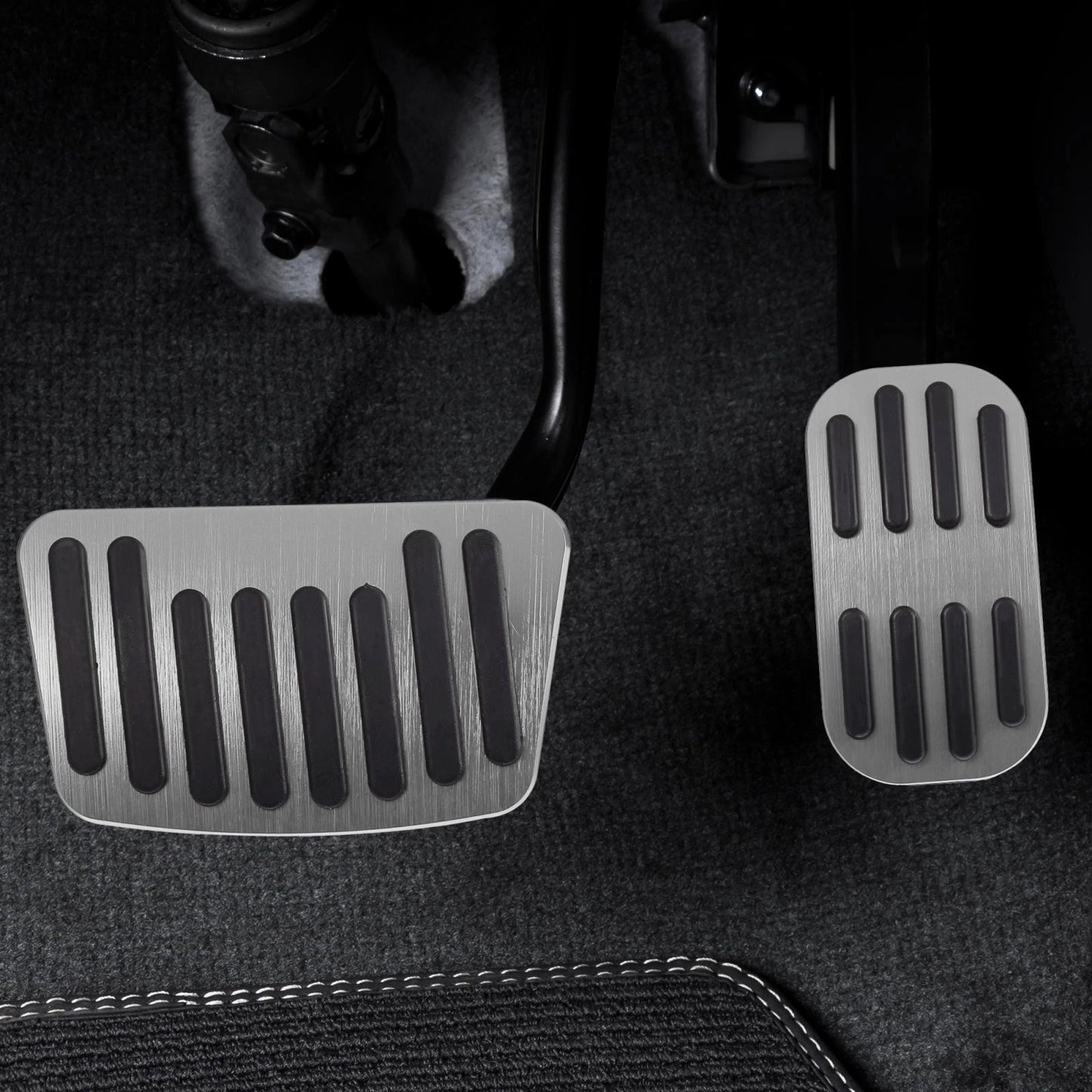 2 x Gas Pedal Brake Pedal Pad Covers for Toyota C-HR (2016-2018) Silver Tone