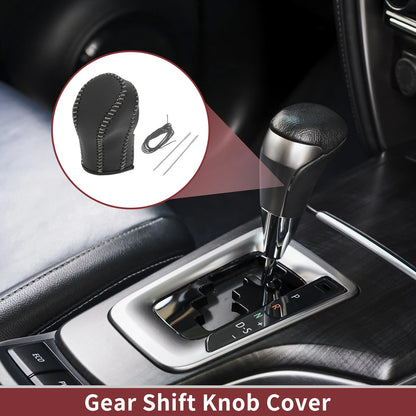 Gear Shift Knob Cover for Infiniti FX35 (2009-2013) Black Faux Leather