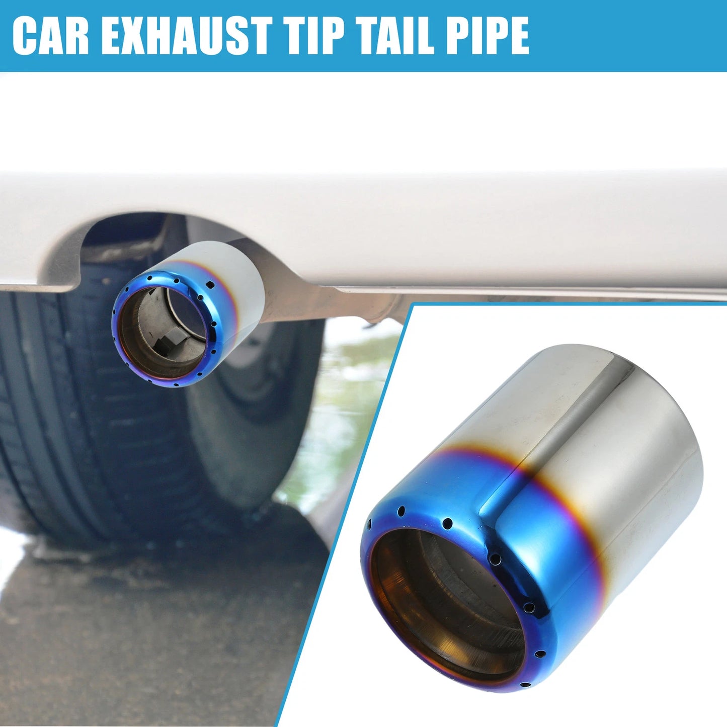 Stainless Steel Exhaust Tip for Mazda 6 2013-2017 Silver Blue
