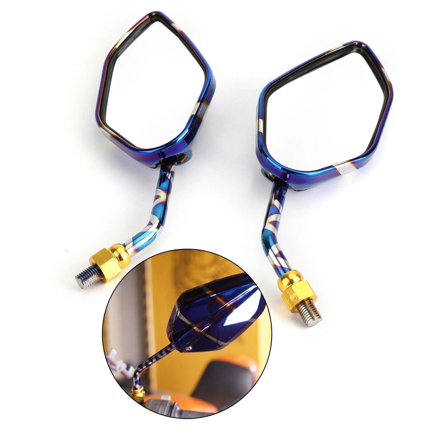 Rear View Mirror M10 - CW Round for Universal Motorcycle (F2)