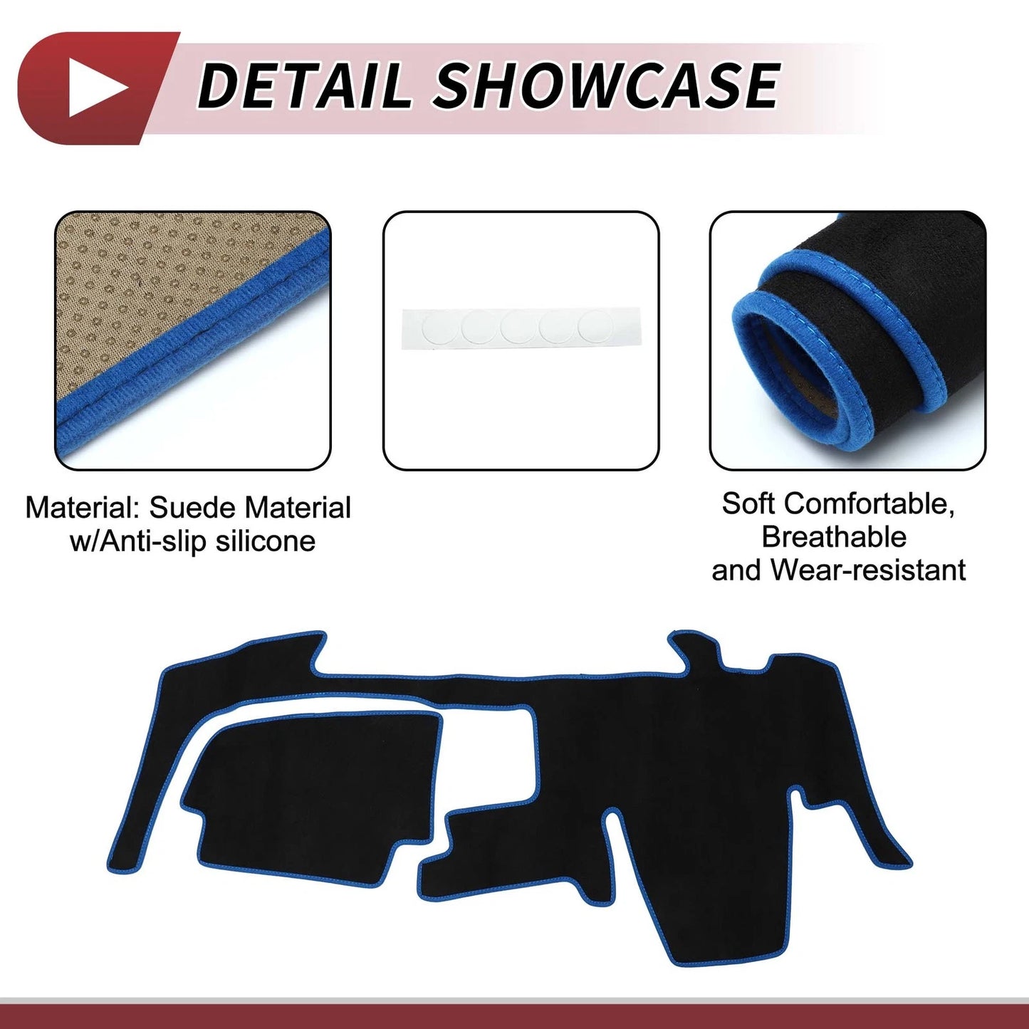 Dashboard Cover Mat for Nissan 40 Series B44A (2020-2024) Black Blue