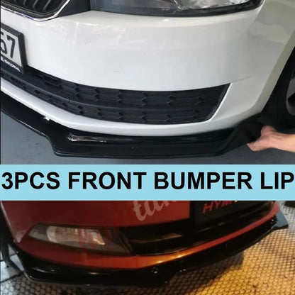 Front Bumper Lip Splitter for Skoda Rapid (2012-2021) 3 Pcs