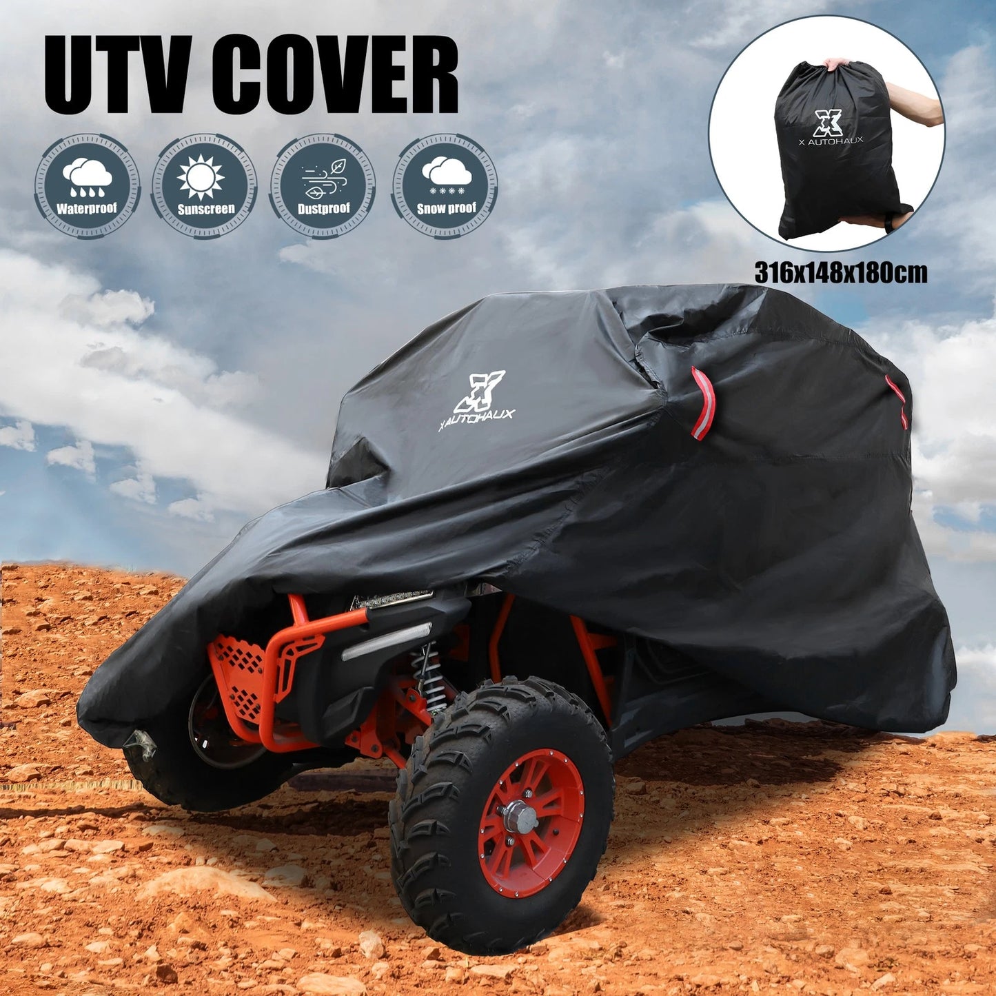 UTV Cover Rain Shade Storage Cover for Polaris RZR 570 900 1000 (2015–2022)