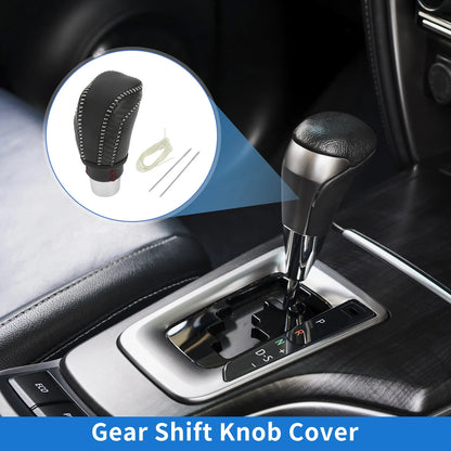Gear Shift Knob Cover for Toyota Camry Black Carbon Fiber Beige (2018–2023)