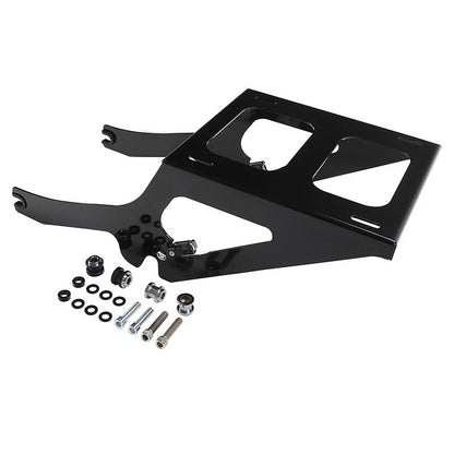Black Chopped Trunk Backrest Mount Rack for Harley Softail Deluxe (2018-2025)