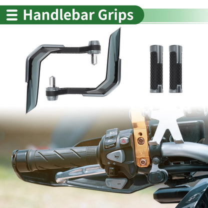 7/8" 22mm Motorcycle Hand Grips End Grips Titanium Tone for Make Model