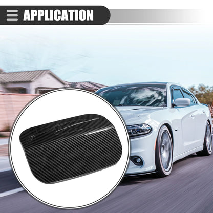 Gas Door Cover Trim for Dodge Charger (2015-2021) Carbon Fiber Pattern Black